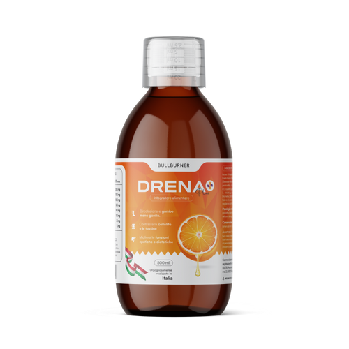 Drenante Forte Dimagrante Donna Brucia Grassi Potenti Veloci Anticellulite Gambe Detox Depurativo Fegato e Intestino Pancia Piatta e Peso Forma Gusto Arancia 500 ml Made in Italy Bull Burner 